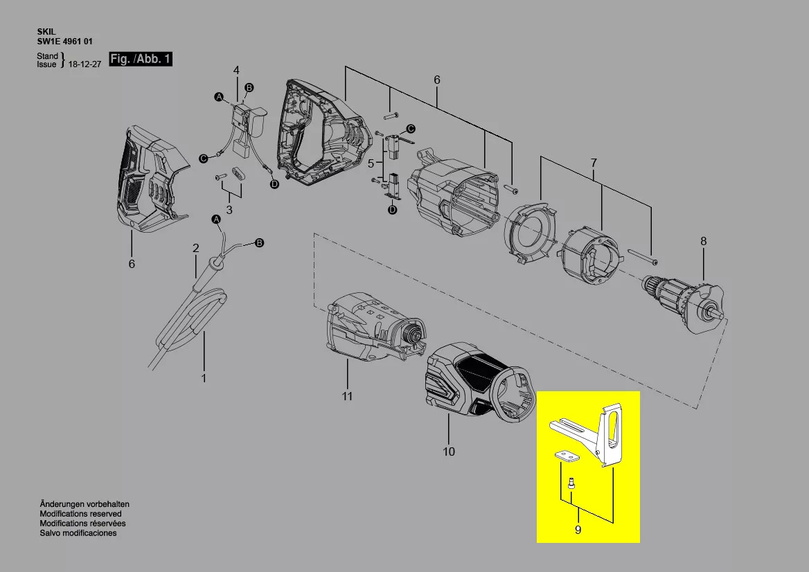 plaque d\'appui scie-sabre Skil réf. 2826522001